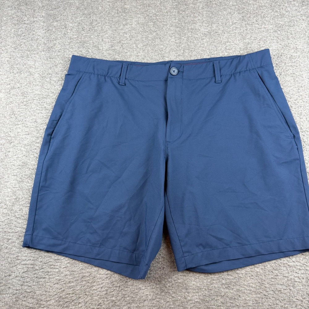 Under Armour Golf Shorts Men's 40 Blue HeatGear Flat Front Performance Stretch